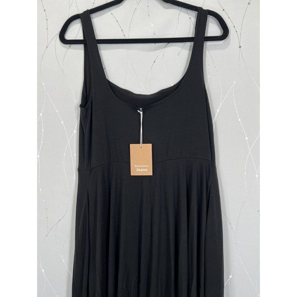 NWT Reformation Jeans Black Mary Midi Dress - Picture 9 of 14